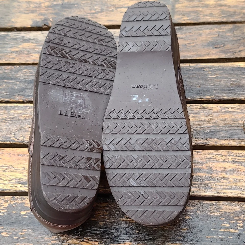 L. L Bean Brown leather clogs - Picture 4 of 5